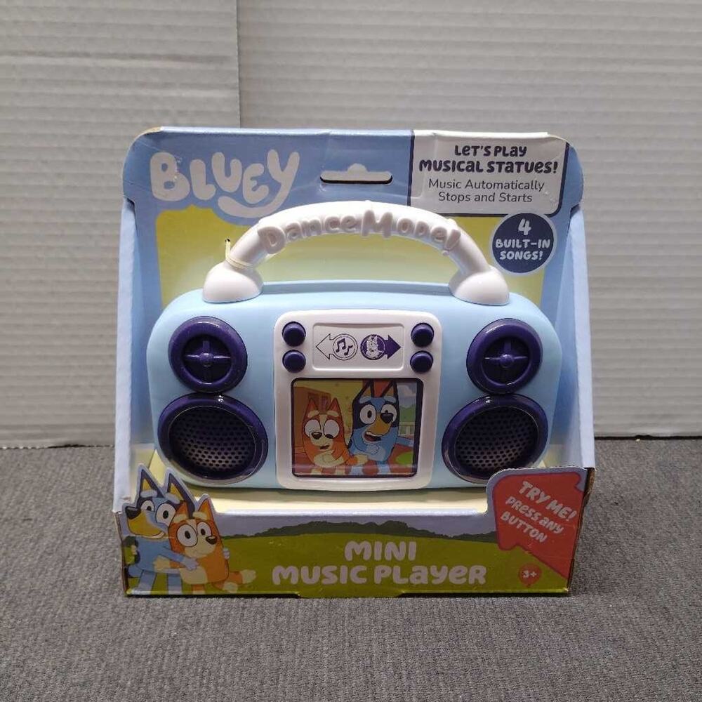 Bluey Mini Music Player Dance Mode Interactive Toy 4 Songs NIB